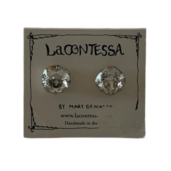 Swarovski Crystal Earrings by Mary DeMarco La Contessa - Picture 1 of 5